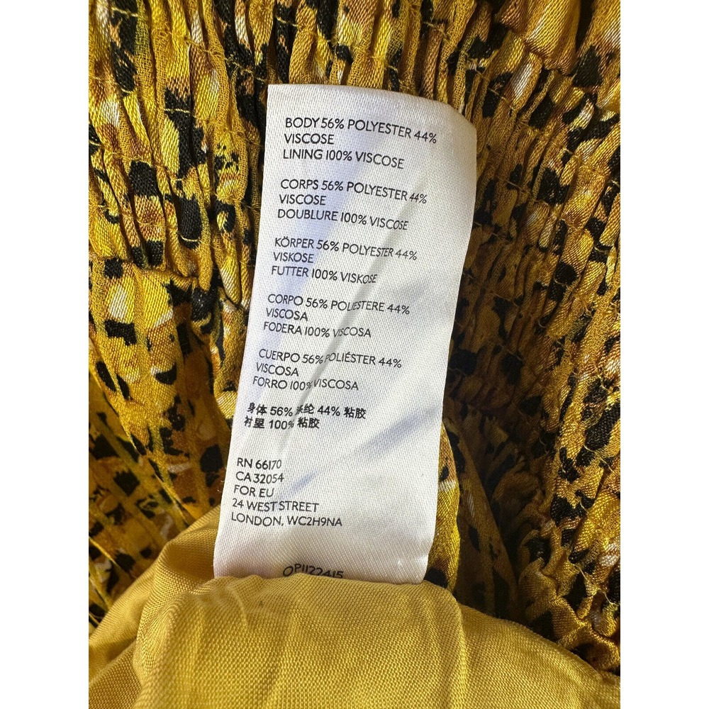 by Anthropologie Marigold Midi Dress Smocked V-Neck Gold Women's Plus Size 3X - Picture 7 of 14